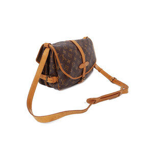 Louis Vuitton Saumur Leather Bag Monogram Brown Shoulder
